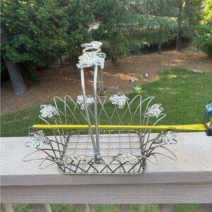 Godinger Silver Wire Basket with Floral Accents